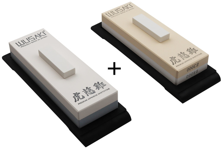 Set de 2 pierres &agrave; aiguiser japonaises Wusaki by Suehiro en c&eacute;ramique