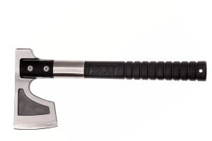 Hache SOG Camp Axe SGCH1001 manche en nylon/fibres de verre noir 29cm avec étui en nylon