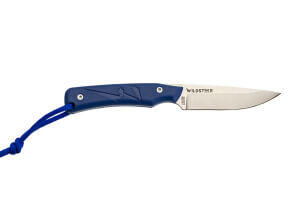 Couteau Wildsteer Troll TRO0108 lame 8,5cm manche tactiprène bleu + étui en Kydex