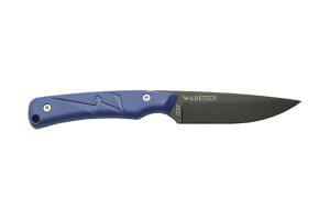 Couteau Wildsteer Troll TRO3108 lame noire 8,5cm manche tactiprène bleu + étui en Kydex