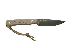 Couteau Wildsteer Troll TRO3115 lame noire 8,5cm manche tactiprène coyote + étui en Kydex