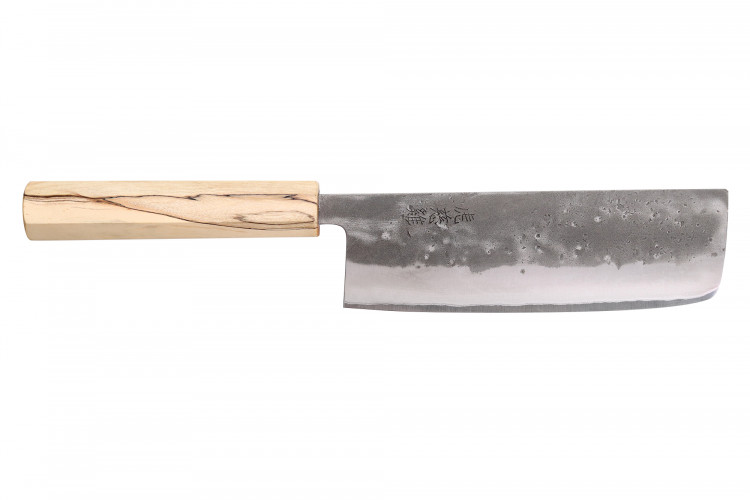 Couteau nakiri japonais artisanal Wusaki Nakata Erable BS2 16,5cm manche érable