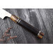 Couteau sakimaru takohiki japonais artisanal Naoki Mazaki Damascus biseauté 27cm corne claire