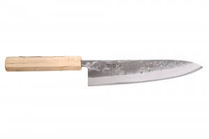 Couteau de chef japonais artisanal Wusaki Nakata Erable BS2 21cm manche érable