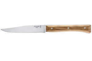Coffret 4 couteaux de table Opinel Facette manche olivier lame 11cm inox lisse