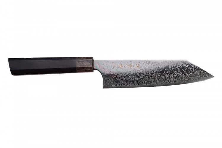Couteau santoku kiritsuke japonais Kanetsugu Zuiun Kiwami revêtement DLC 18cm