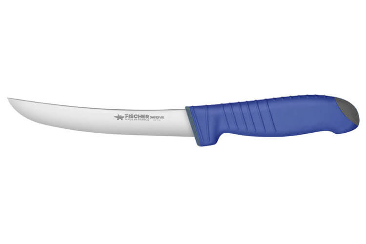 Couteau désosseur pointe large 15cm Fischer SANDVIK manche ultra confort 