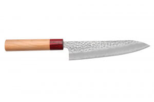 Couteau de chef japonais artisanal Tsunehisa Aogami Super martelé 18cm