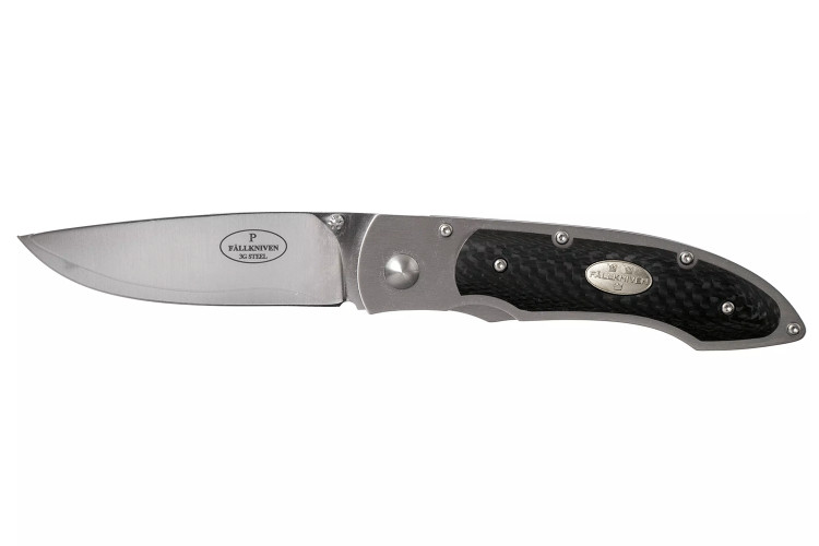 Couteau pliant Fallkniven P3G manche fibre de carbone noir 10,3cm + &eacute;tui Cordura