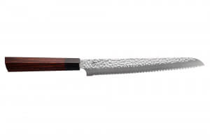 Couteau à pain japonais Kanetsugu Heptagon Uto martelé 21cm