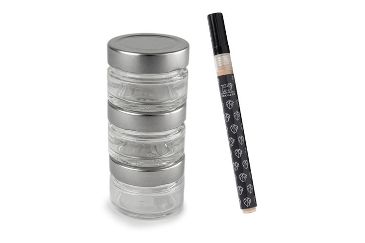 Lot de 3 r&eacute;servoirs Peugeot pour moulin Maestro + 1 feutre effa&ccedil;able