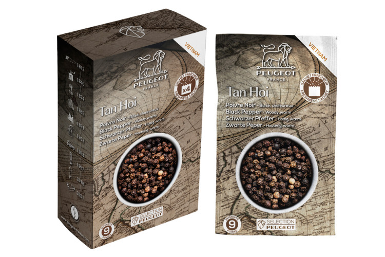 Coffret de 4 sachets fra&icirc;cheur Peugeot poivre noir Tan Hoi du Vietnam - 4x20g