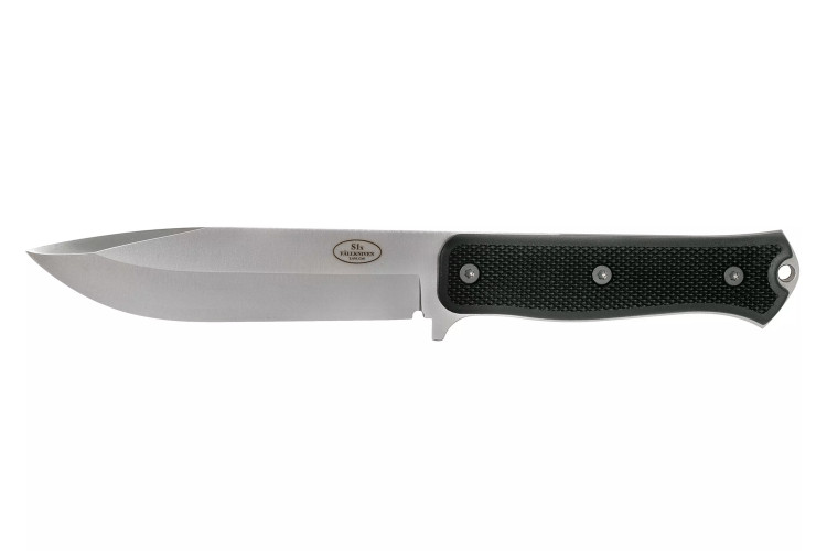 Couteau Fallkniven S1X Forest Knife lame satin&eacute;e 13cm manche Thermorun noir + &eacute;tui Zytel