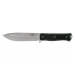 Couteau Fallkniven S1X Forest Knife lame satinée 13cm manche Thermorun noir + étui Zytel