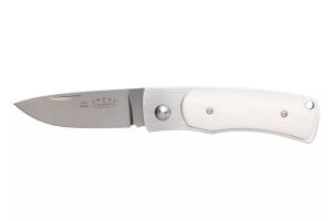 Couteau pliant Fallkniven U1EY Elmax manche Elforyn imitation ivoire 8,6cm + étui Cordura