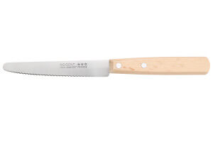 Couteau de table Nogent Classic lame crantée 11cm manche en hêtre