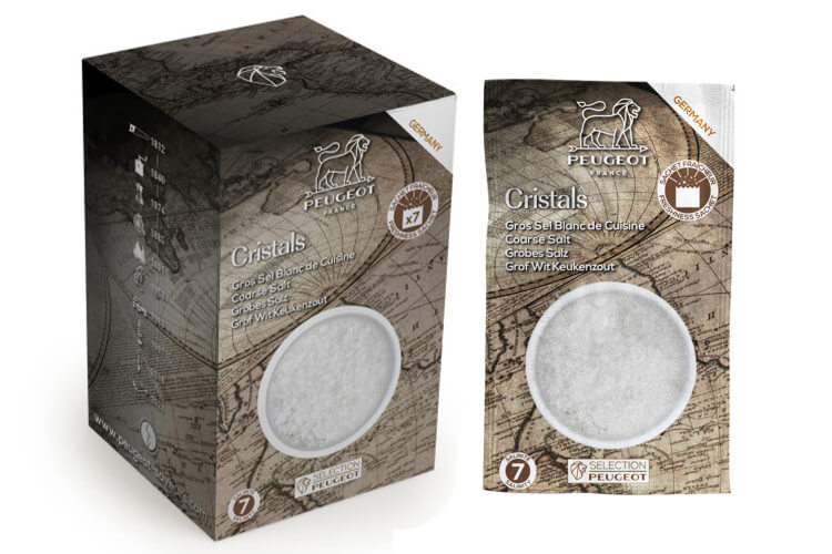 Coffret de 7 sachets fraîcheur Peugeot gros sel blanc d'Allemagne - 7x50g