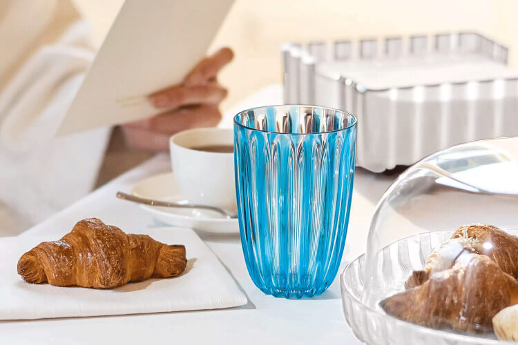 Service apéritif 6 pièces 33 cm blanc en céramique | Maisons du Monde