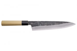 Couteau de chef 24cm japonais artisanal Sakai Kikumori Kikuzuki Kuro