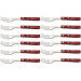 Set de 12 fourchette à steak Tramontina Jumbo 21,5cm manche rouge