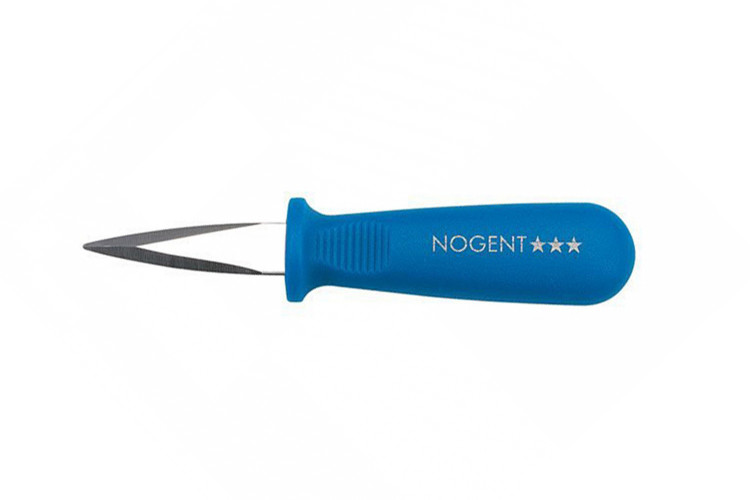 Couteau à huîtres Nogent en inox manche en polypropylène bleu