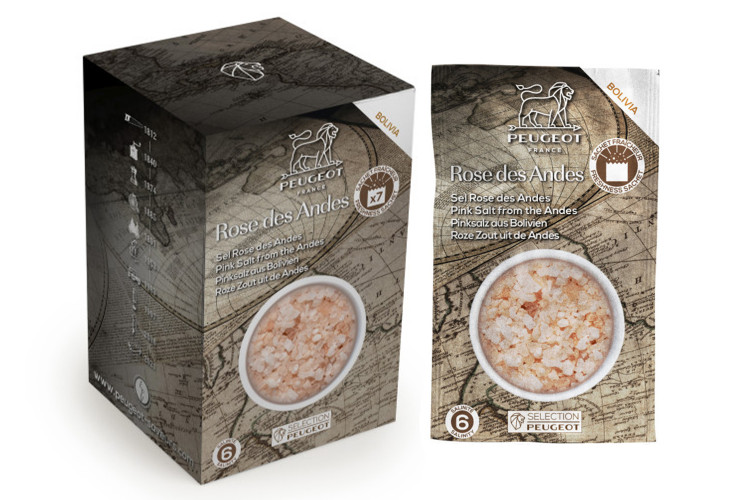 Coffret de 7 sachets fra&icirc;cheur Peugeot sel rose des Andes - 7x50g