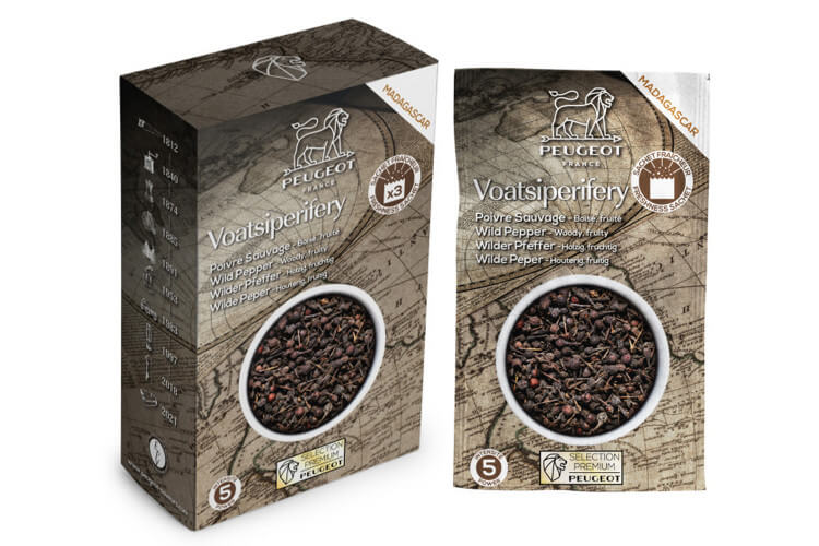 Coffret de 3 sachets fraîcheur Peugeot Premium poivre sauvage de Madagascar Voatsiperifery - 3x20g