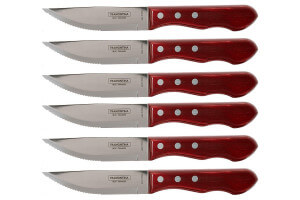 Coffret de 6 couteaux à steak Tramontina Jumbo coloris rouge