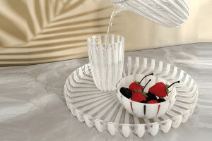 Plateau rond Guzzini Dolcevita en polymère biosourcé