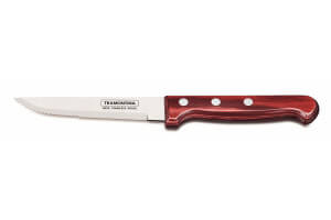 Set de 6 couteaux à steak effilés 13cm Tramontina Gaucho manche rouge