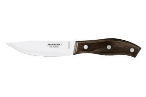 Set de 12 couteaux à steak Tramontina Jumbo lame 13cm manche bois marron