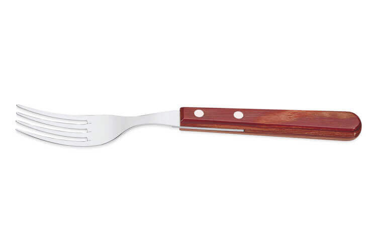 Tramontina-Fourchette à dessert rouge 17cm. Inox et technobois. X 12
