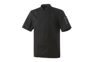 Veste de cuisine mixte Robur Nero noire à manches courtes