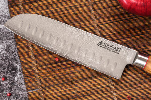 Couteau santoku 18cm Wusaki Fujiko 10CR damas