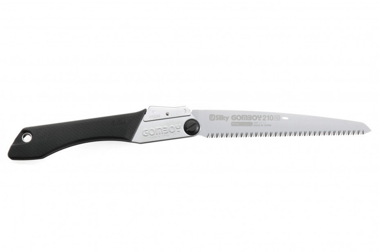 Scie pliante d'&eacute;lagage Silky Gomboy 121-21 lame droite manche caoutchouc noir 23,3cm