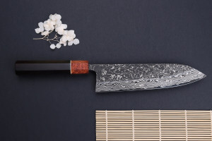Couteau gyuto 21cm japonais artisanal Masashi Yamamoto SLD Kuro damas