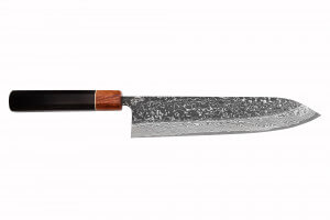 Couteau gyuto 24cm japonais artisanal Masashi Yamamoto SLD Kuro damas