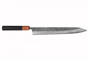 Couteau sujihiki 27cm japonais artisanal Masashi Yamamoto SLD Kuro damas