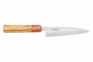 Couteau universel 13,5cm japonais artisanal Yuzo SLD olivier et cognassier