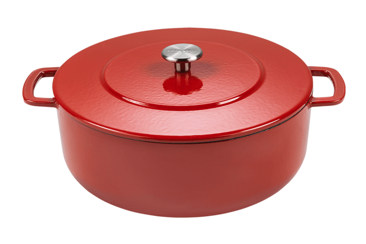 Cocotte En Fonte Alpina Avec Couvercle 24 Cm Rouge - Polyvalente Toutes Feux