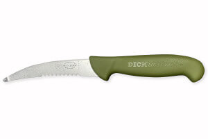 Couteau à éviscérer Dick Ergogrip lame courbée 15cm manche vert olive