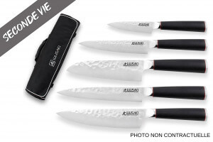 Mallette 5 couteaux de cuisine Wusaki Hayato X50 manches G10 - Reconditionné