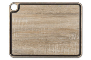 Planche à découper Arcos en fibres de cellulose et résine motif bois avec rigole