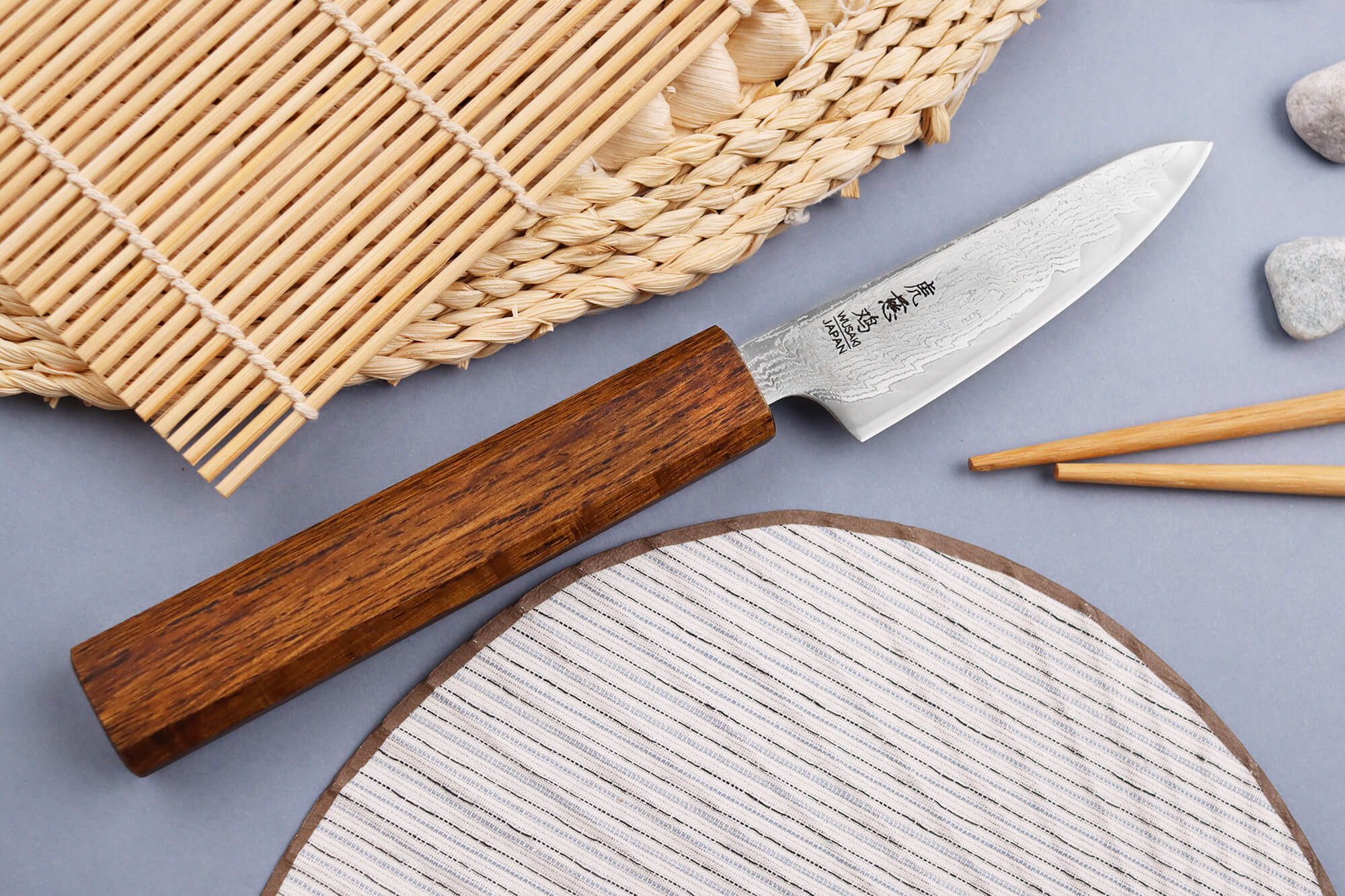 Couteau Japonais Bec d'oiseau Wusaki 8009 Lame de 9 cm Damas