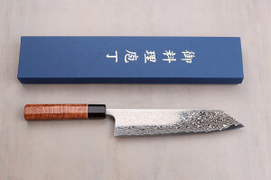 Couteau de chef kiritsuke 24cm japonais artisanal Masashi Yamamoto SLD damas