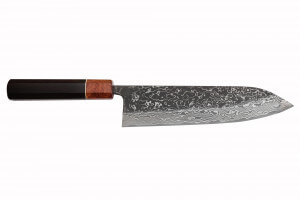 Couteau gyuto 21cm japonais artisanal Masashi Yamamoto SLD Kuro damas