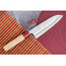 Couteau santoku japonais artisanal Tsunehisa Aogami Super martelé 16,5cm