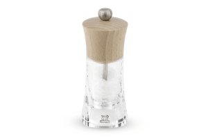 Moulin à sel manuel Peugeot Oléron naturel en acrylique et bois 14cm