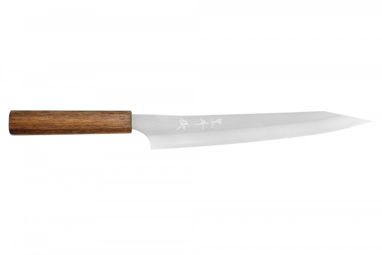 Couteau sujihiki 24cm japonais artisanal Yu Kurosaki Gekko San Maï