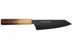 Couteau kiritsuke santoku japonais 16cm Sakai Takayuki Kurokage manche en chêne brûlé